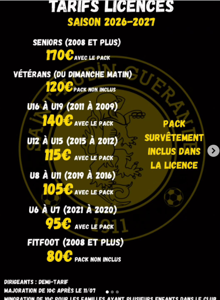 Licences 2026-2027