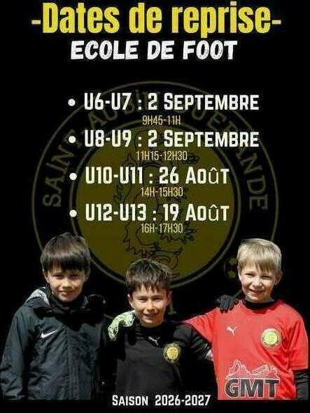 Reprise des entrainements : U10 - U11