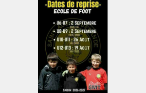 Reprise des entrainements : U12 - U13